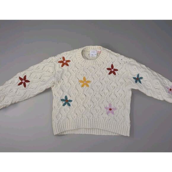 ZARA‎ Floral Knit Sweater Size 4-5yrs - Picture 2 of 7